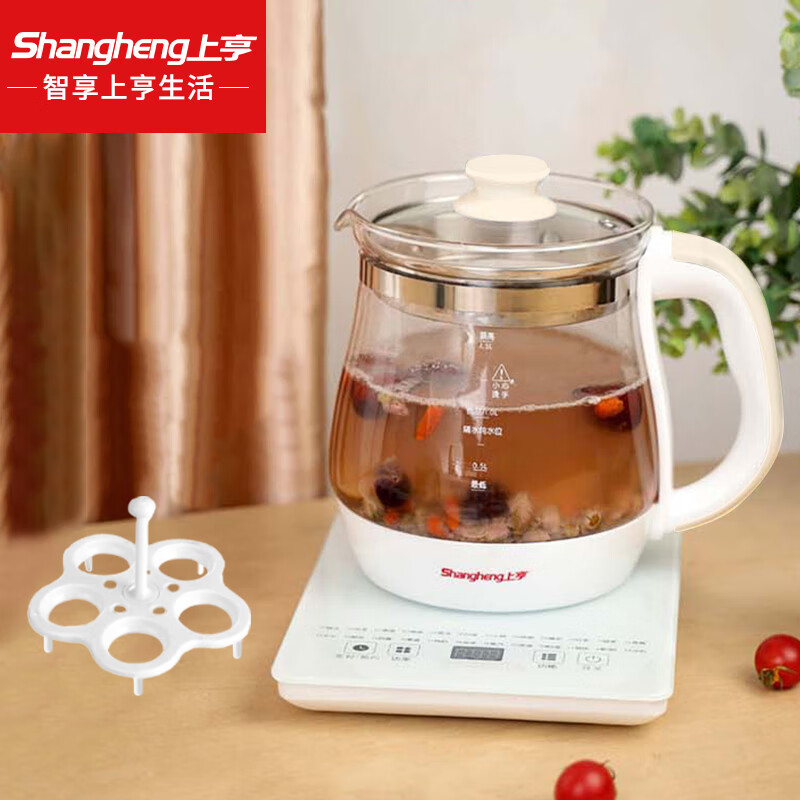 上亨（shangheng） 养生壶煎药壶办公室家用多功能玻璃煮茶器花茶壶保温电热水壶烧水壶煮茶养生壶 SHZH-CFY04【带蛋架】 1.8L