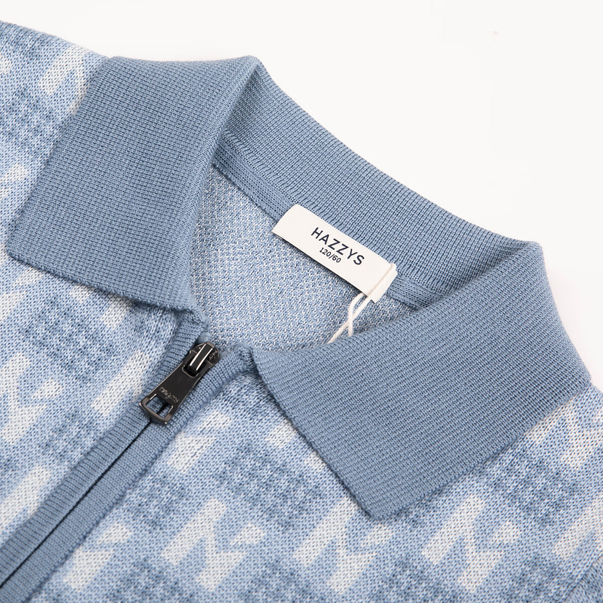 哈吉斯(HAZZYS)童装男童毛衣秋冬含羊毛开身线衣保暖针织衫 秋波蓝 165