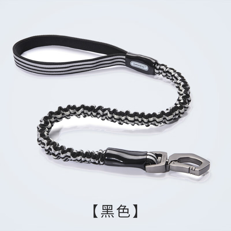 多尼斯（DOGNESS）狗狗牽引繩中大型犬狗鏈子防爆沖金毛薩摩耶拉布拉多遛狗繩 黑色 S(帶寬2.0cm適合狗重72斤內)