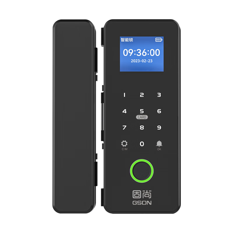 GS固尚GSON玻璃门智能门锁办公室玻璃门指纹密码锁双开门电子门禁锁