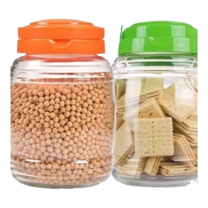 紫丁香（Lilac）紫丁香玻璃儲物罐泡酒瓶透明密封罐糖果罐奶粉罐 SD31550橙色1.55L