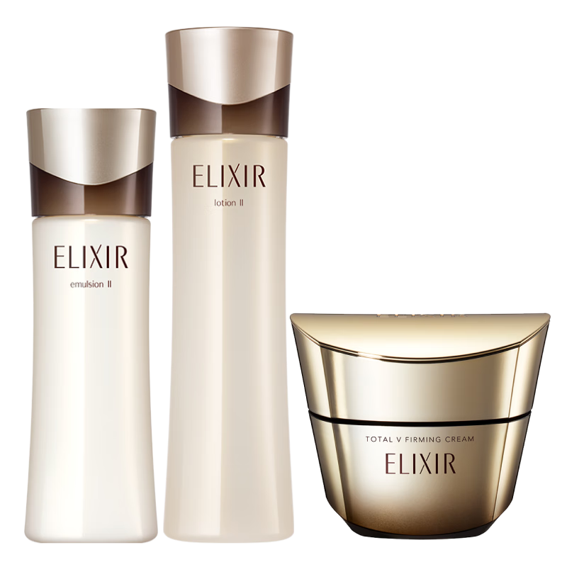 怡丽丝尔（ELIXIR）黑金水乳紧塑带面霜护肤品套装4周紧致保湿乳液礼物