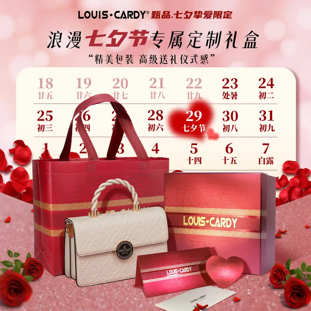 路易·卡迪七夕礼物旗舰款logo方包礼盒装缪斯金奖女包送爱人送女友高档浪漫 黑色【正品保障】