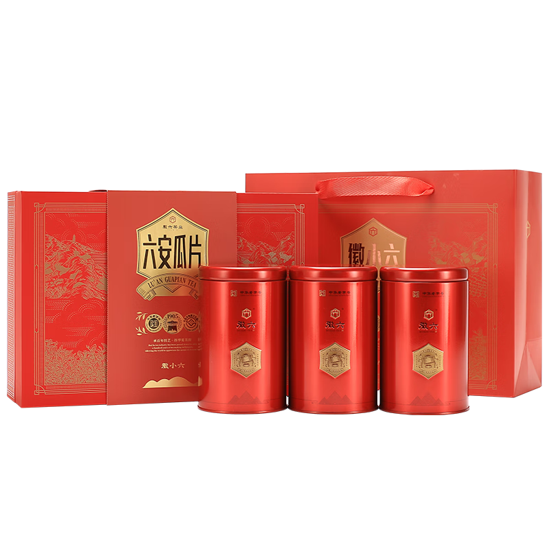 徽六綠茶茶葉六安瓜片240g 2025年新茶徽小六系列禮盒送長輩中秋禮物 徽小六六安瓜片禮盒 240g*1盒