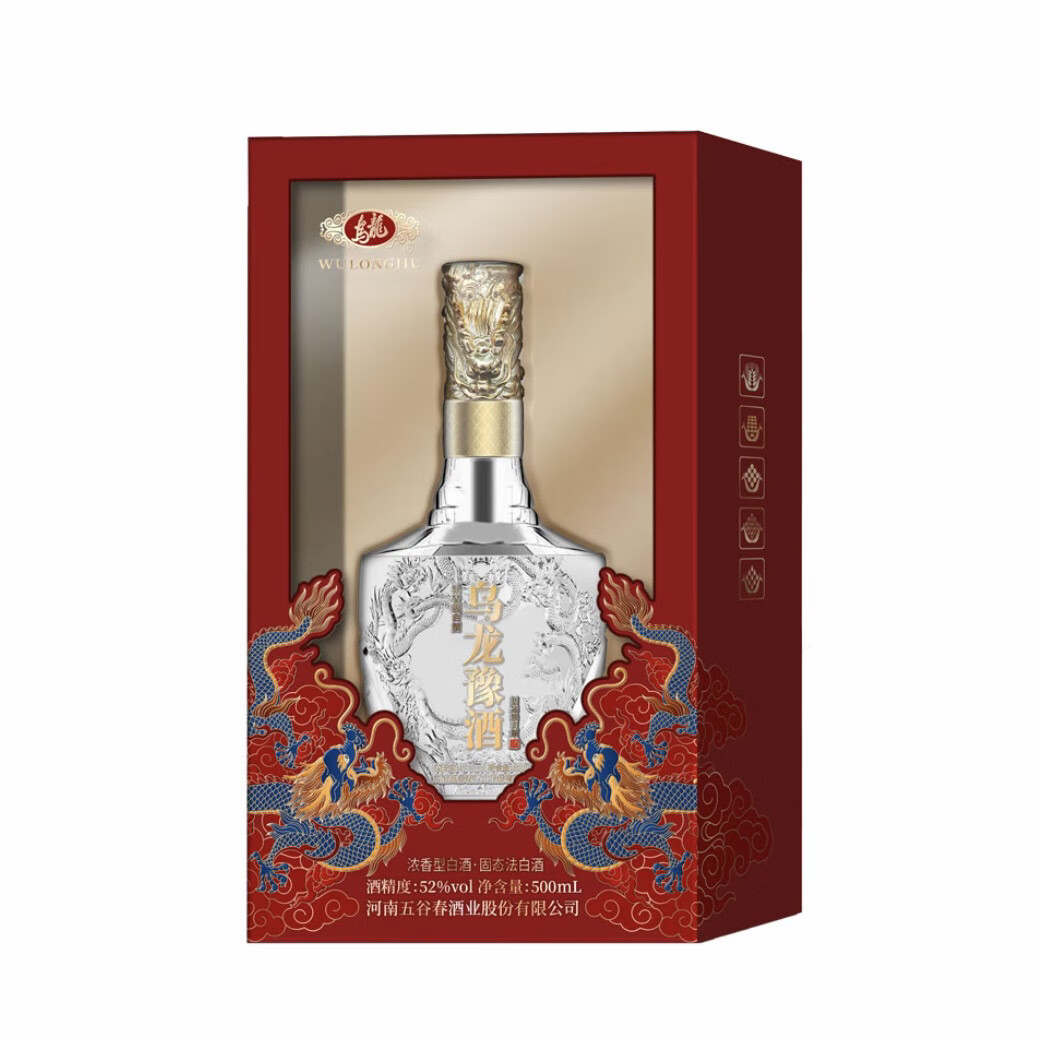 乌龙豫酒浓香型固态法白酒送礼自饮联系客服领取优惠券 52度 500mL 4瓶 (整箱畅饮)