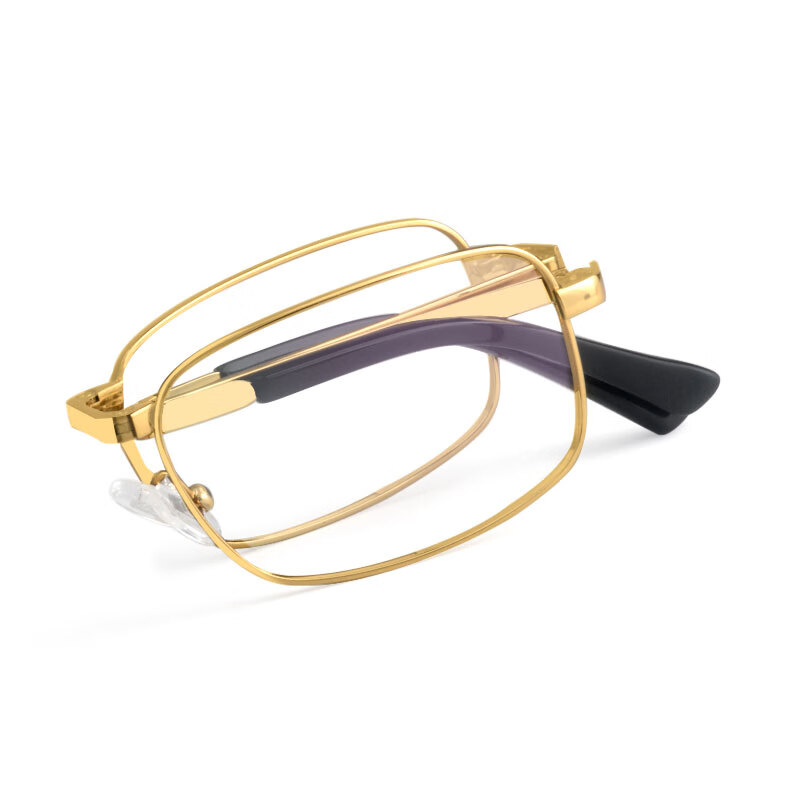 創(chuàng)果德國品牌老花鏡男式防藍(lán)光便攜超輕眼鏡男士高清老人折疊 555流光金【老花度數(shù)留言】