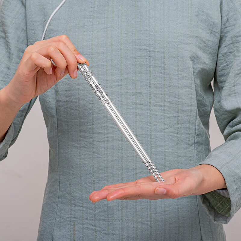 歸銀堂999純銀碗筷子三件套裝寶寶五牛圖白銀勺子食用足銀兒童餐具筷子 書+禮盒