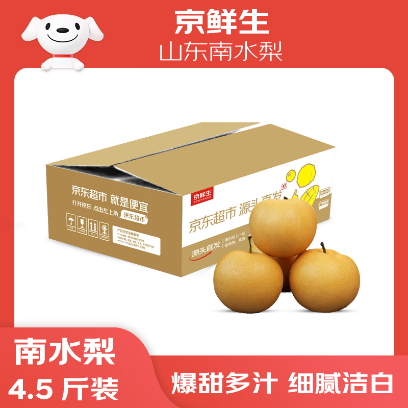京鲜生山东南水梨 净重4.5斤 单果200g+ 生鲜水果 源头直发