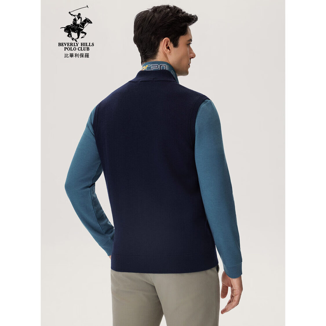 比华利保罗秋款毛衣外套休闲高端上衣 宝蓝 L