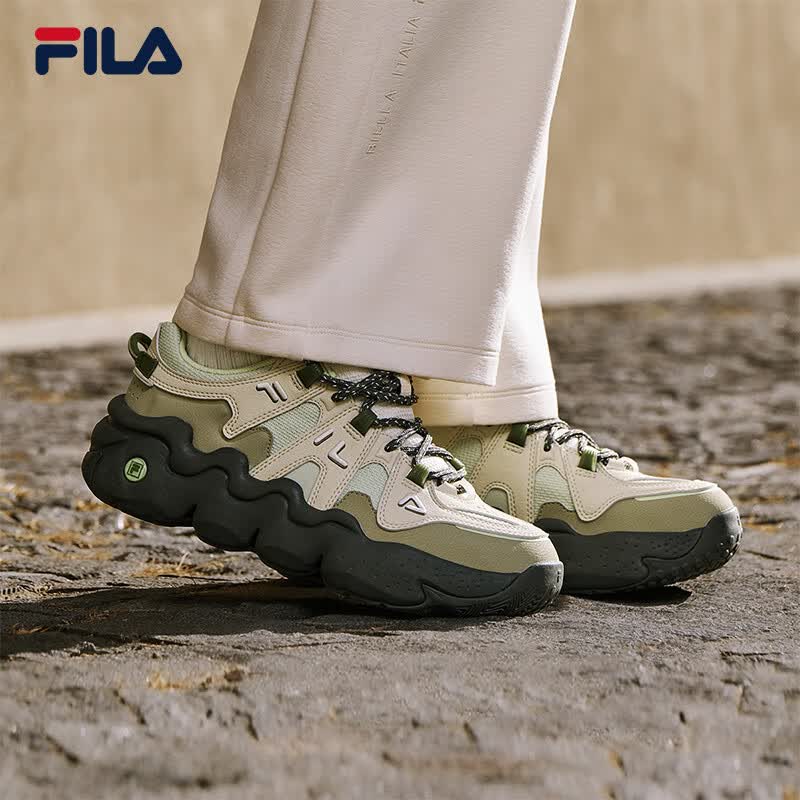 FILA 斐乐帕尼尼官方女鞋复古运动鞋篮球鞋秋季休闲鞋面包鞋老爹鞋