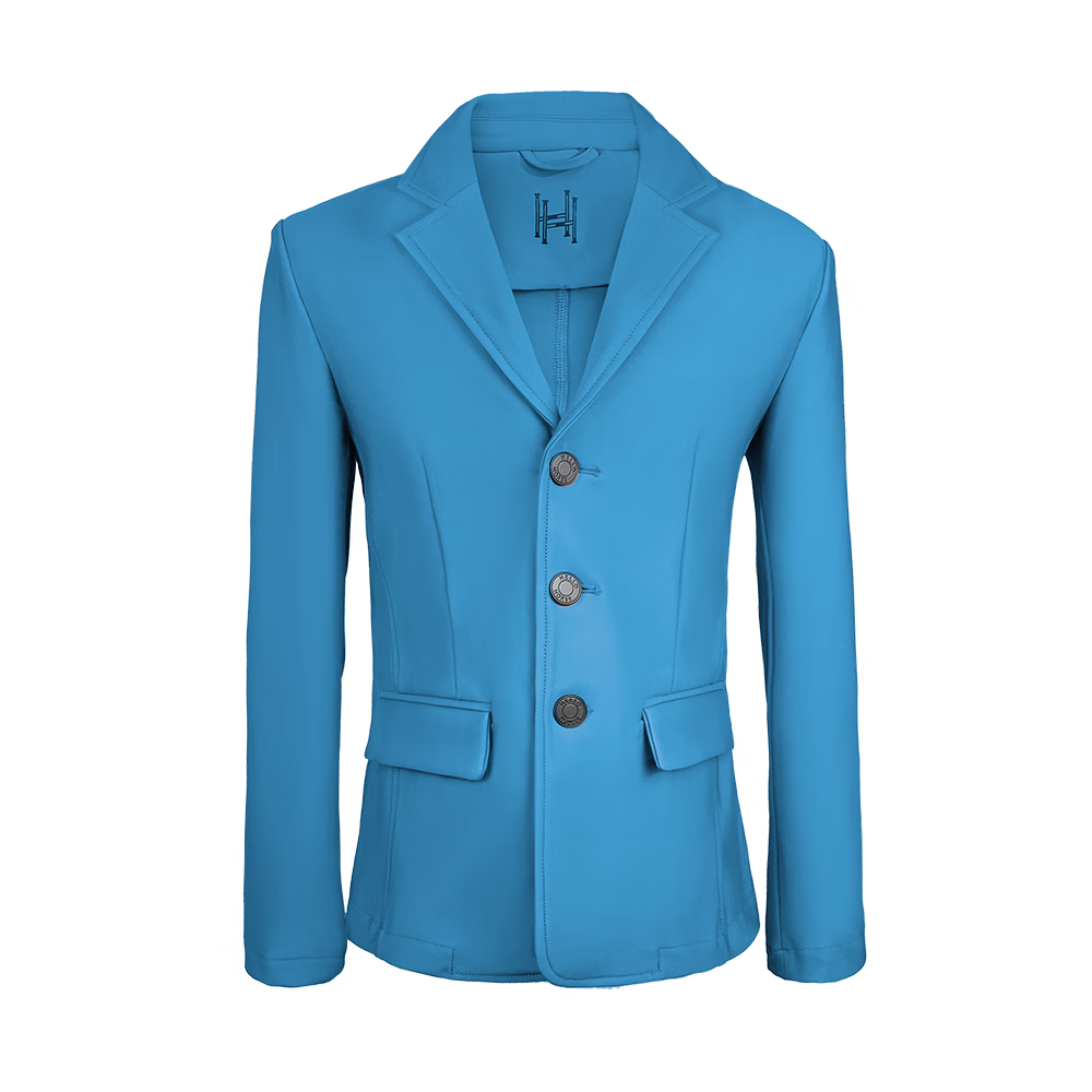 Hello Horse马术服骑士收腰弹力西服多色简约上衣马术外套骑马装备 湖蓝 130