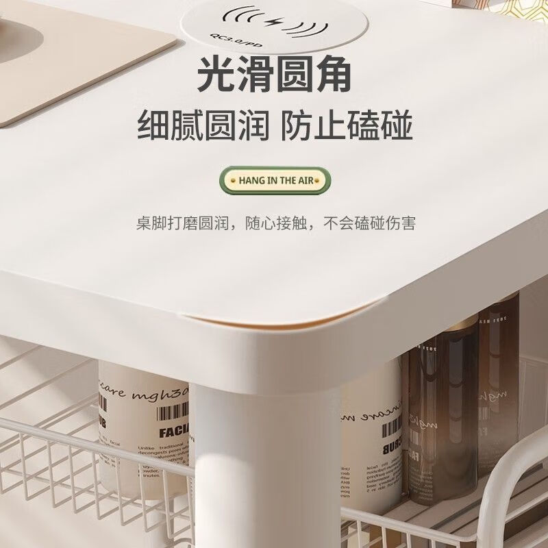 高嘉科床边电脑桌学习书桌写字台简易桌子出租屋租房卧室办公桌圆角白桌 长100X宽60X高75CM