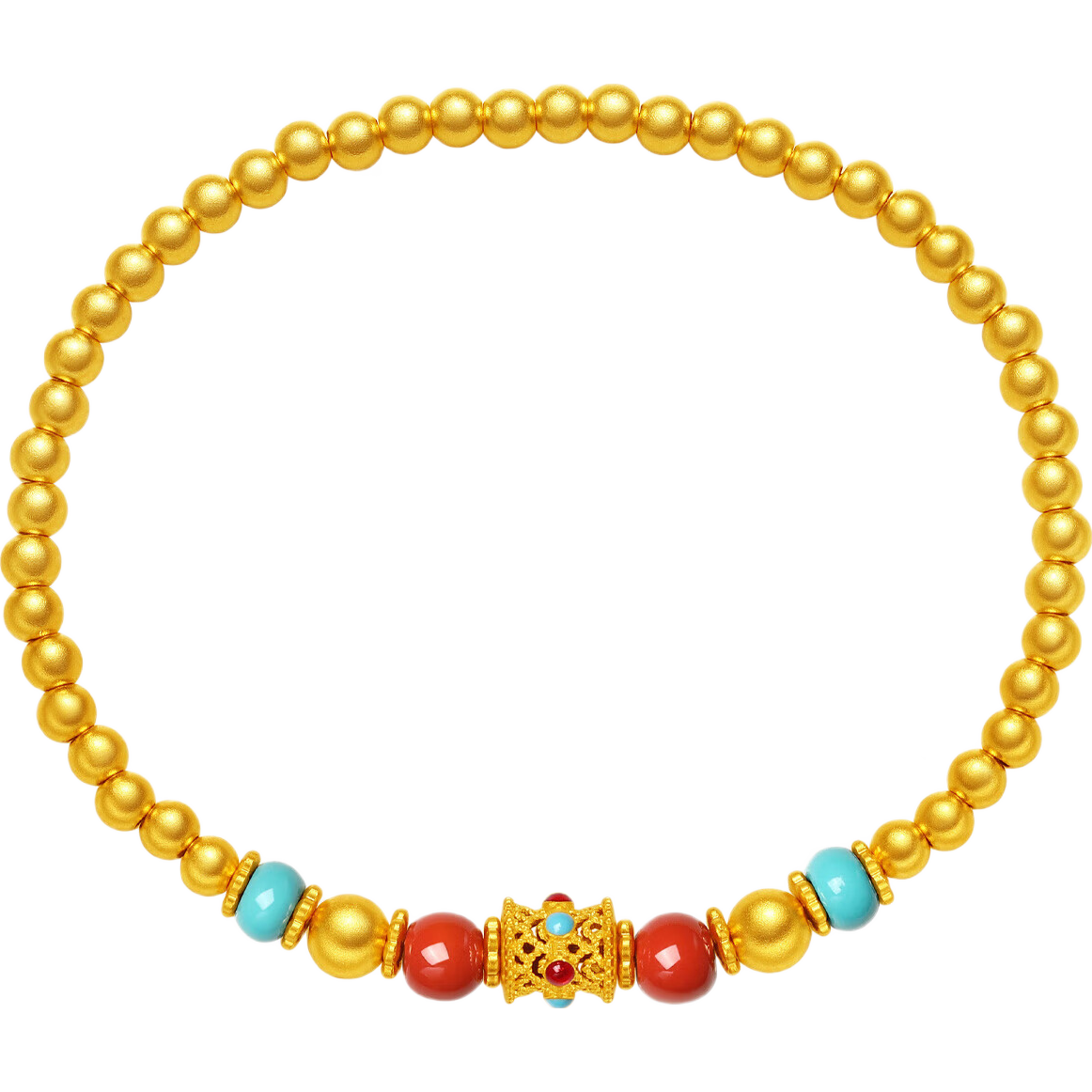 潮宏基 小金珠足金手串古法黃金手鏈鎏彩轉運珠生日禮物女 計價(jià) 黃金手串 7.5克