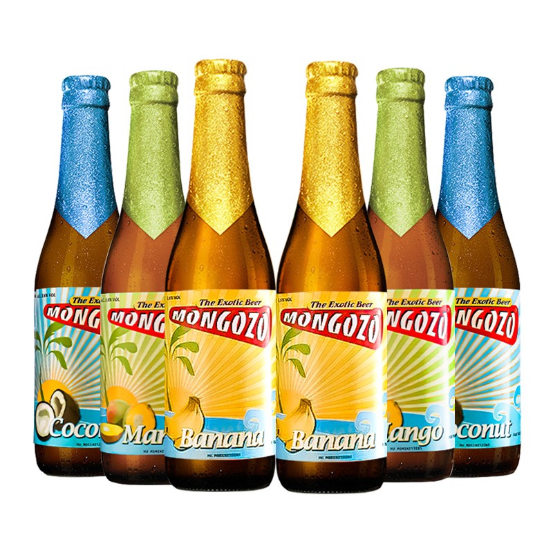 梦果（Mongozo）比利时进口水果味精酿啤酒组合装香蕉 芒果 椰子味女士酒 3口味组合 330mL 6瓶