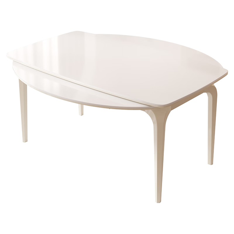 帕沙曼(pashaman)巖板伸縮餐桌 現(xiàn)代簡約家用小戶型法式奶油風(fēng)餐桌啞光1.4米 1841Y