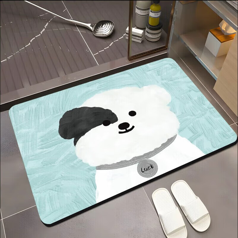 宝格鸟浴室地垫吸水入户厨房卫生间厕所进门口防滑脚垫家用垫子 开心 50*80CM
