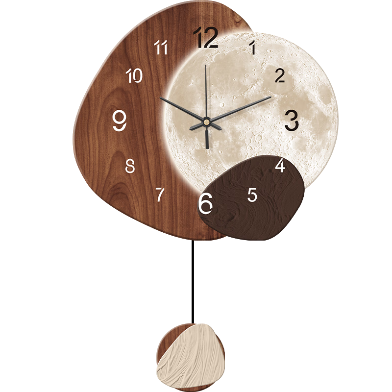 集簡(jiǎn)季石來運(yùn)轉(zhuǎn)鐘表掛鐘客廳裝飾畫中古風(fēng)復(fù)古掛畫抽象高級(jí)感時(shí)鐘掛墻畫