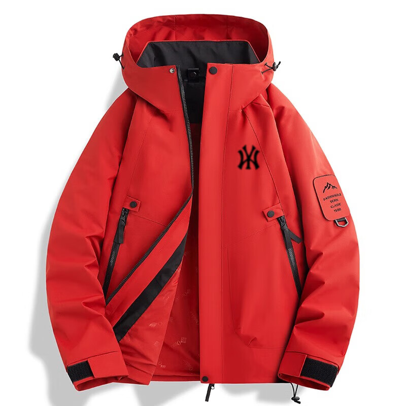 INTO TOP冲锋衣男女同款2025秋冬季新款户外三合一防风防水外套登山服 荧光绿-H【单衣】 M