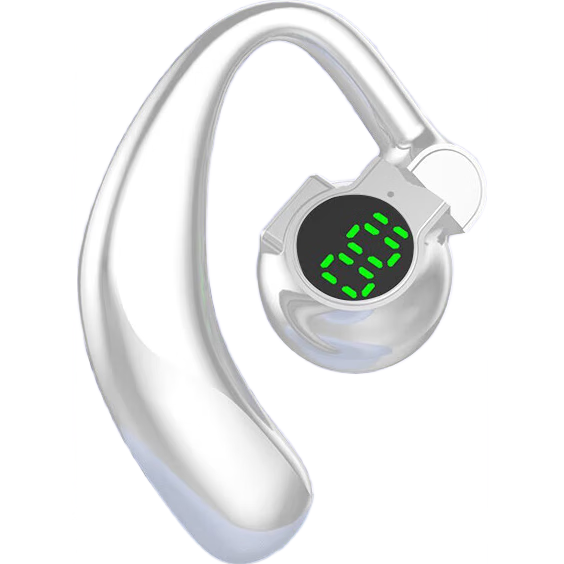 数显单耳无线蓝牙耳机  超长续航 高清通话 挂耳式舒适不入耳运动健身开车户外便携式蓝牙耳机 【简约白】数显挂耳式单耳