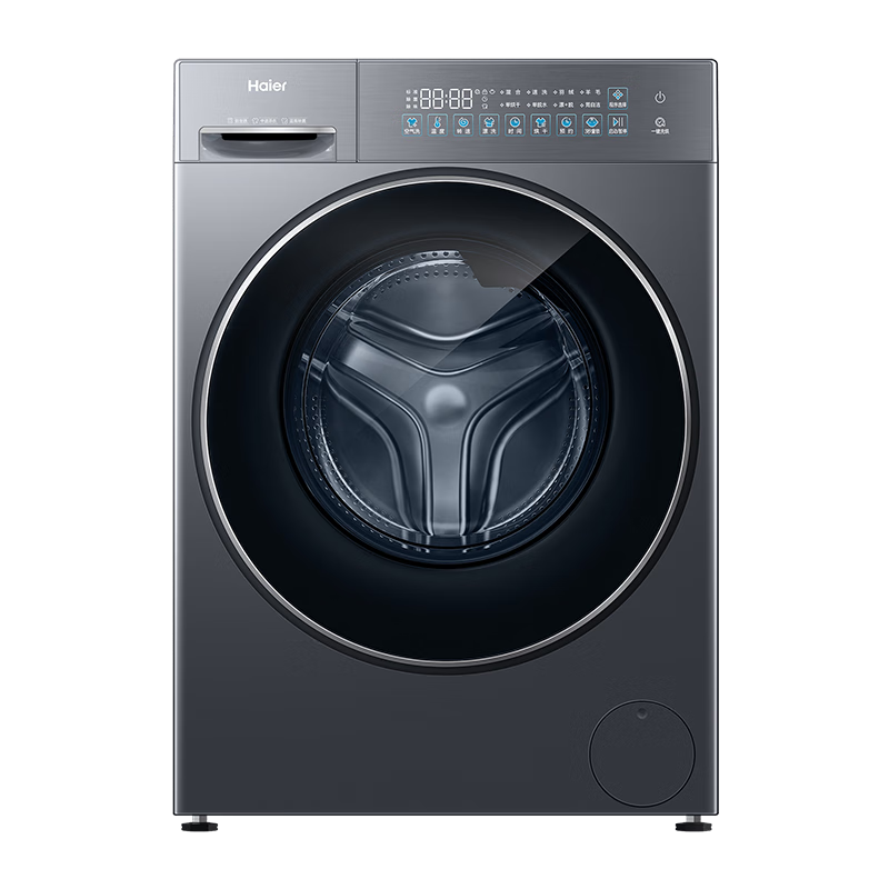 海尔（Haier）滚筒洗衣机全自动10KG 25年新品丨带烘干+537超薄平嵌+525大筒+蓝盾除菌 商场同款XQG100-HL58A1