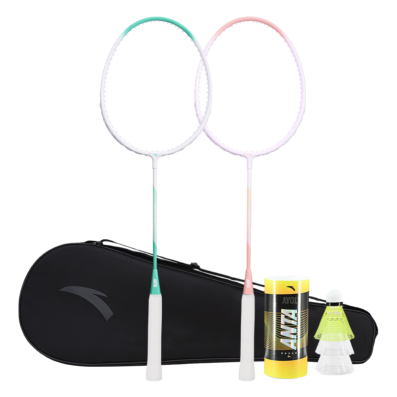 安踏（ANTA）羽毛球球拍对拍套装训练比赛专业超轻耐打成人学生防磨羽拍621-3