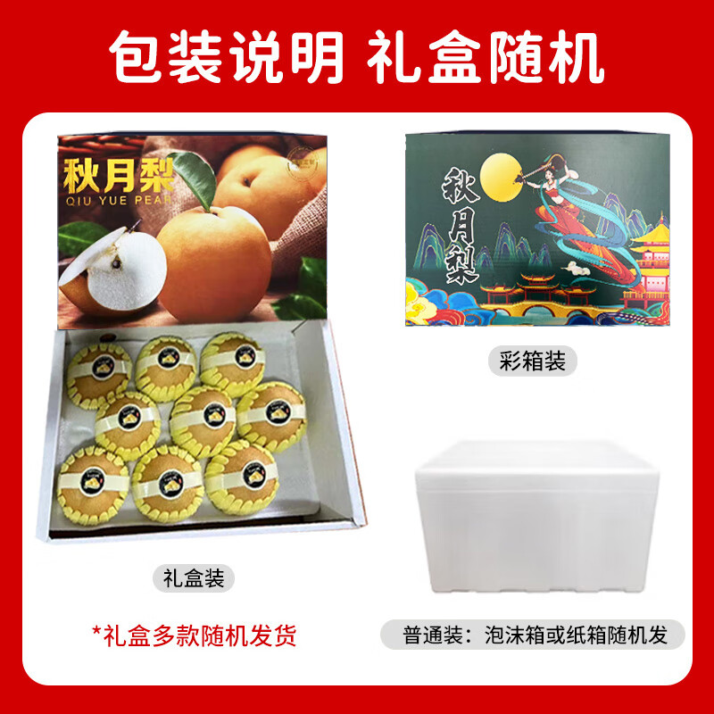 东鲜丰山东秋月梨 丰水梨新鲜水果脆甜冰糖梨子 当季水果中秋礼盒送礼 【秋月梨】5斤普通装净重4.5斤 源头直采