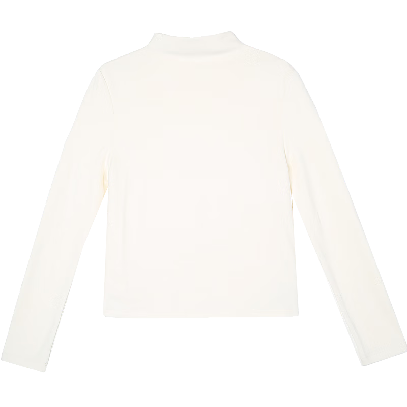 百图（betu）女装2025年冬季新款T恤弹力舒适长袖上衣打底衫简约内搭女2510T96 米白 M