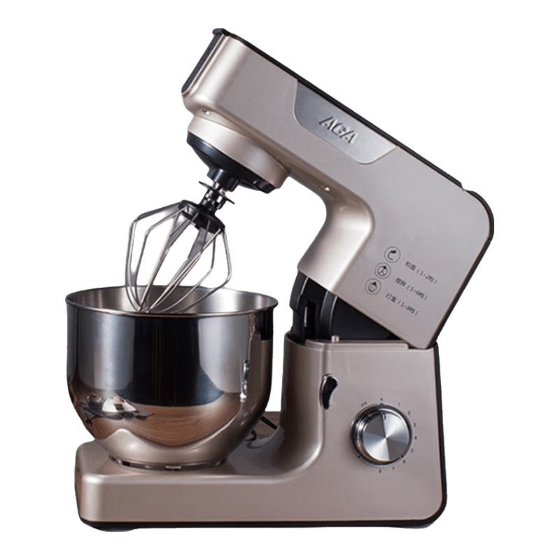 北美電器（ACA）（）廚師機家用和面機揉面機全自動(dòng)料理打奶油機鮮奶機多功能攪拌 [金色機械款]