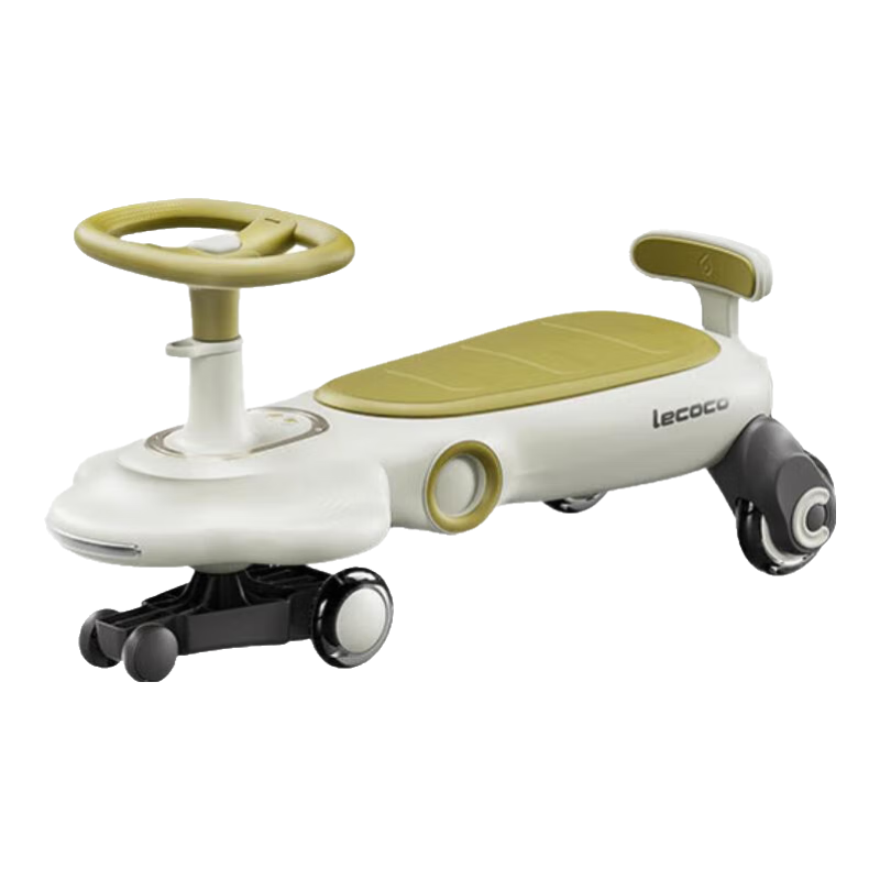 樂(lè)卡（Lecoco）兒童扭扭車(chē)男孩女孩靜音寶寶玩具1-3歲溜溜車(chē)妞妞車(chē) （升級(jí)款）費(fèi)格F2聲光款 -苔原綠