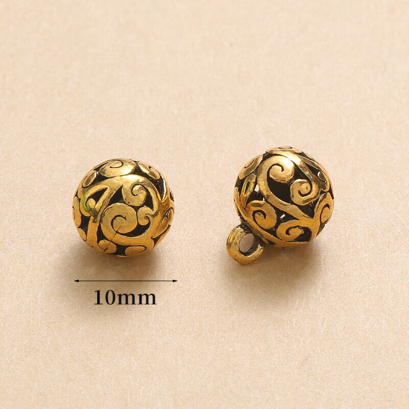 邁利達(dá)廚房玩具兒童廚房邁利達(dá)中式復(fù)古紐扣旗袍唐裝盤扣珠扣中國(guó)風(fēng)漢服 復(fù)古金-祥云(10mm) 2個(gè)