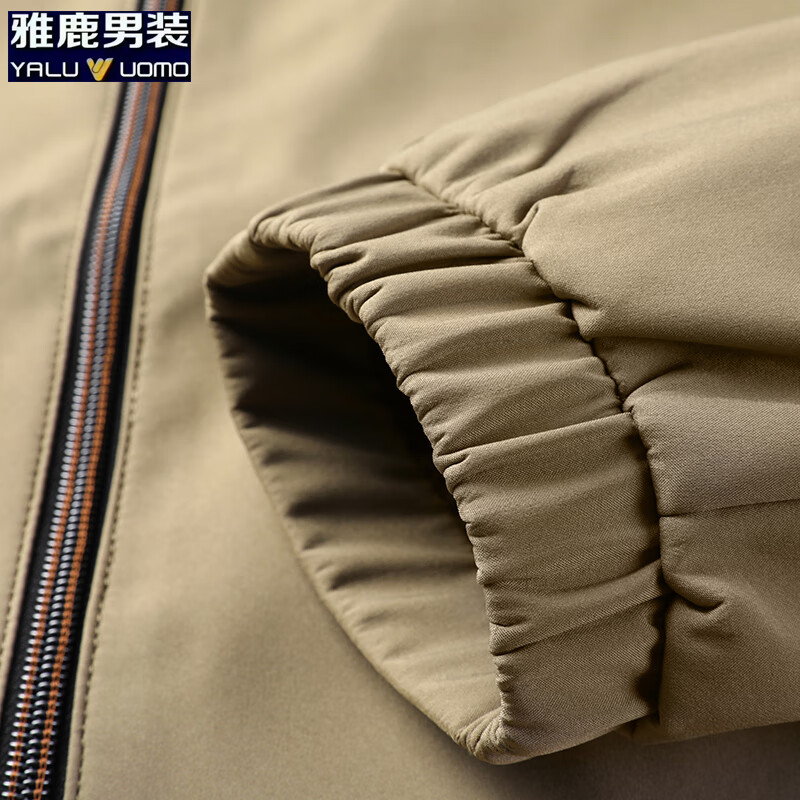 雅鹿男装夹克男外套2025年春秋新款潮流男士休闲立领高端茄克衫 黑色 L (建议120-135斤)