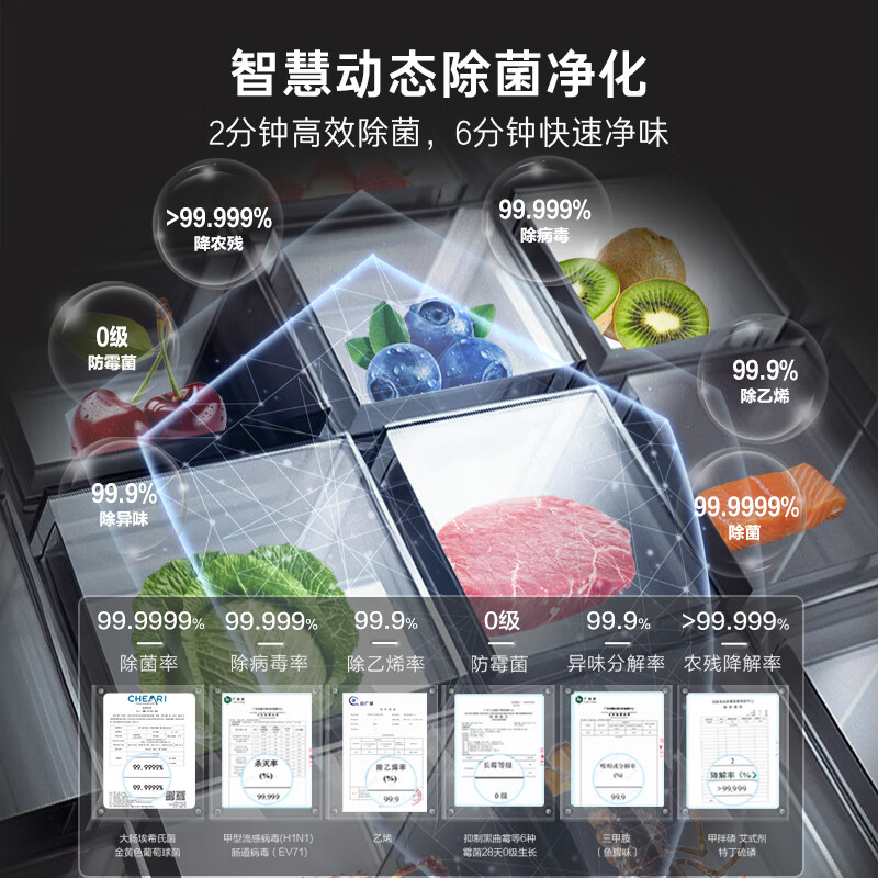 卡萨帝（Casarte）原石560L法式多门冰箱MSA氮氧智控保鲜一级能效双系统主动除菌屯年货 BCD-560WGCFDA4GUU1国家补贴