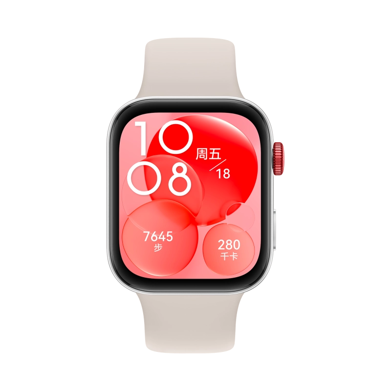 华为(HUAWEI)watch fit3智能手表运动轻薄高端商务穿戴设备健康管理蓝牙通电话NFC心率血氧睡眠情侣成人礼物 月光白+晒单送白色小蛮腰表带+表盘 氟橡胶表带