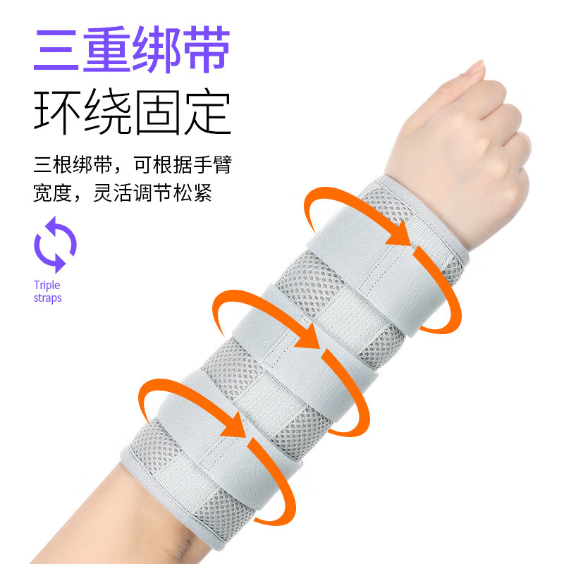 小臂前臂固定护具手腕尺桡骨护腕胳膊夹板护手肘手臂支具带器 小臂固定护具 L(适用成年男性)