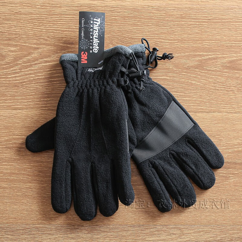 原单 3M高效暖绒抗寒零下20度 比羽绒更保暖户外防风男女手套 黑色 均码 京东折扣/优惠券