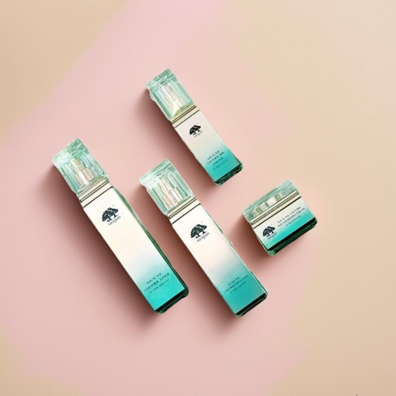 美肌颜四件套角鲨烷烟酰胺养肤补水保湿舒缓修护透亮控油养肤套 美肌颜角鲨烷神经酰胺四件套 120+100+40+50