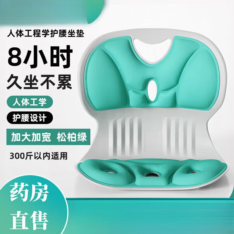 通用ACK护腰坐垫久坐成人坐姿神器办公室贝壳花瓣座椅靠背椅垫 【炫酷黑】--呵护腰椎--成人加大加宽款