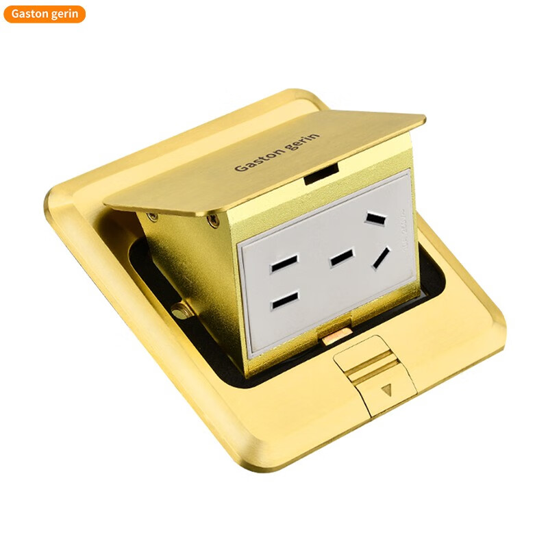 gaston gerin全铜防水五孔地插座 120型隐藏式电话电脑网络地板插5孔