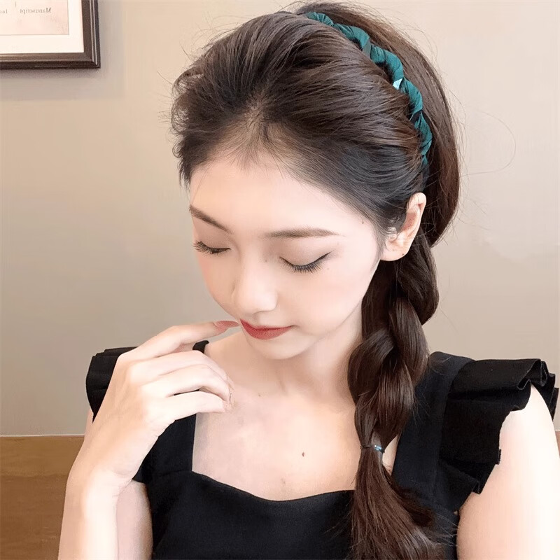 唐芙妮带齿波浪发箍刘海碎发整理神器发卡女2024新款增高颅顶不勒头头箍 卡其色波浪发箍