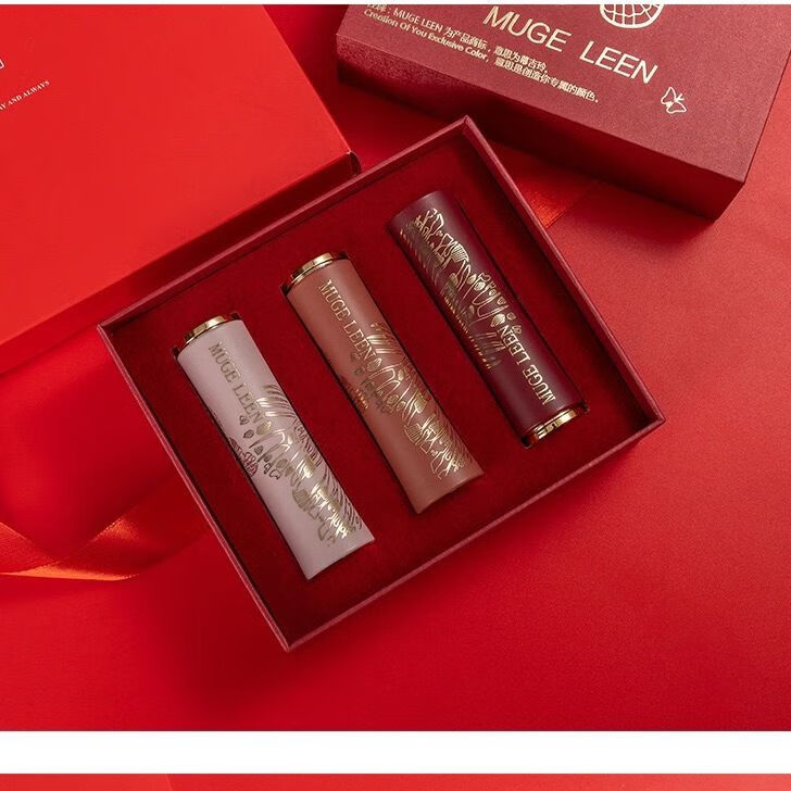 小蛮限定丝绒光雾口红礼盒套装三支情人节送女友闺蜜生日礼物 小蛮腰口红套装【赠送高端定制大礼盒】