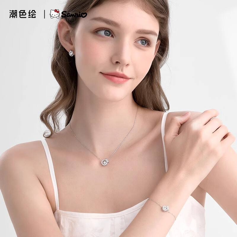 三丽鸥&Hellokitty项链纯银女生款轻奢小众七夕送女友生日礼物 【赠金粉礼盒】HelloKitty心动项链