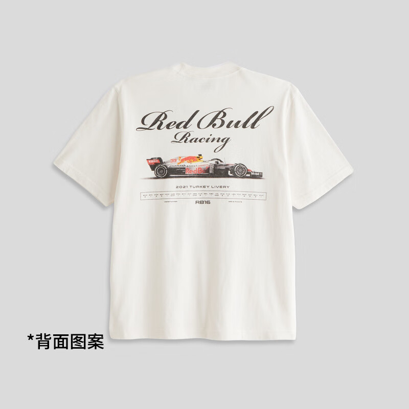 阿贝克隆比&amp;费奇男装25夏新款美式覆古赛车图案棉质宽松圆领短袖T恤 奶油色 XS _(170_84A)