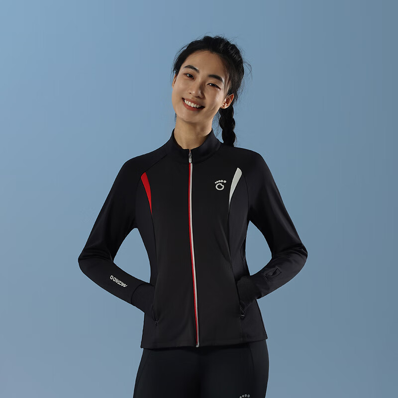 马孔多（macondo）原创单品｜防风加绒针织外套吸湿排汗抗静电跑步外套手表孔25年新 黑色 女款 S 仅女款
