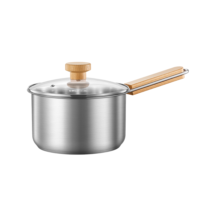 小熊（Bear）奶鍋 304不銹鋼嬰兒寶寶輔食鍋小奶鍋加厚泡面鍋16cm JG096-P01 