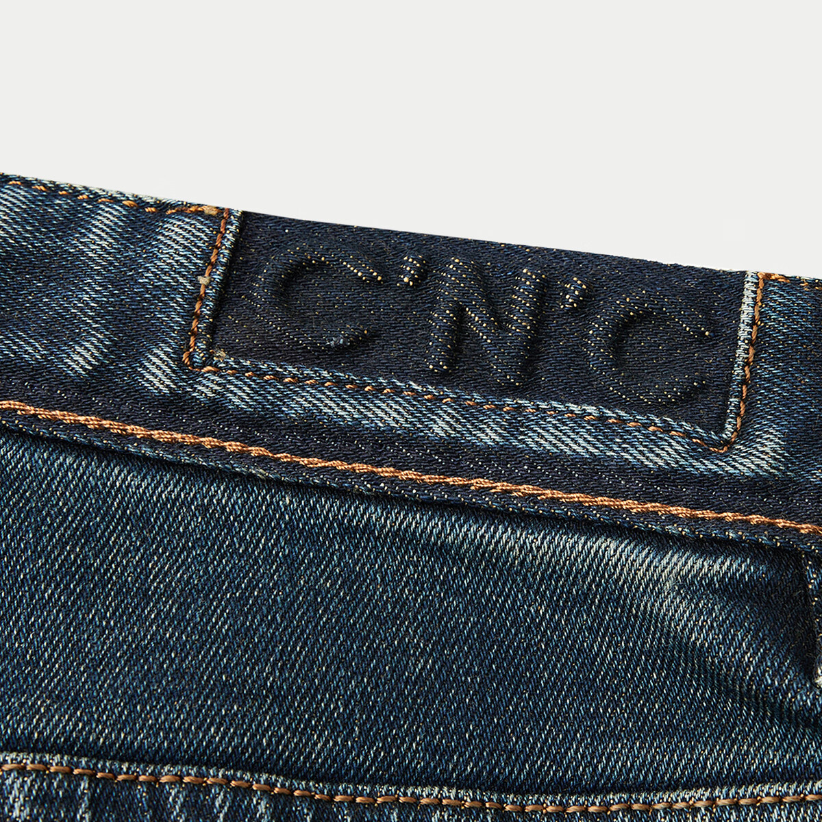 C'N'CCNC【衣服】CNC新款重工压印牛仔裤修身休闲品牌直筒裤子男 牛仔蓝 33 175/84A