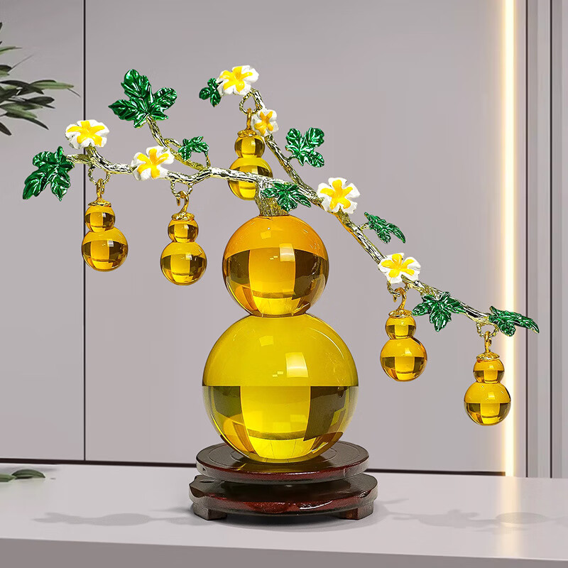 映棠水晶葫芦招财摆件客厅玄关必备入宅开业实用高档新居乔迁礼物送人 【紫色】紫气东来/万事如意