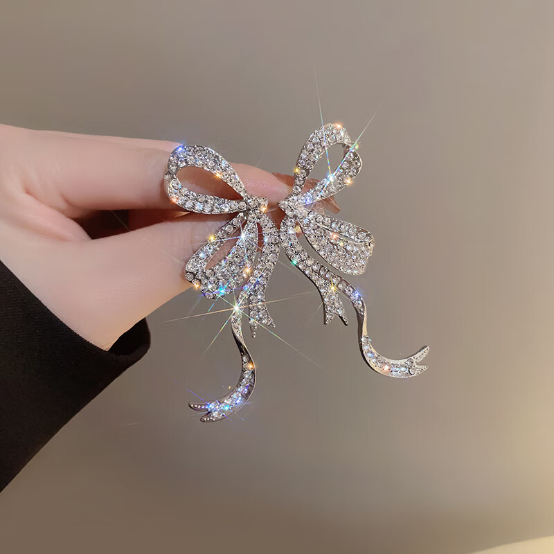 梔談耳環(huán)輕奢感飄帶蝴蝶結(jié)滿(mǎn)鉆耳釘小眾設(shè)計(jì)夸張耳飾女款氣質(zhì)飾品 蝴蝶結(jié)飄帶耳環(huán)