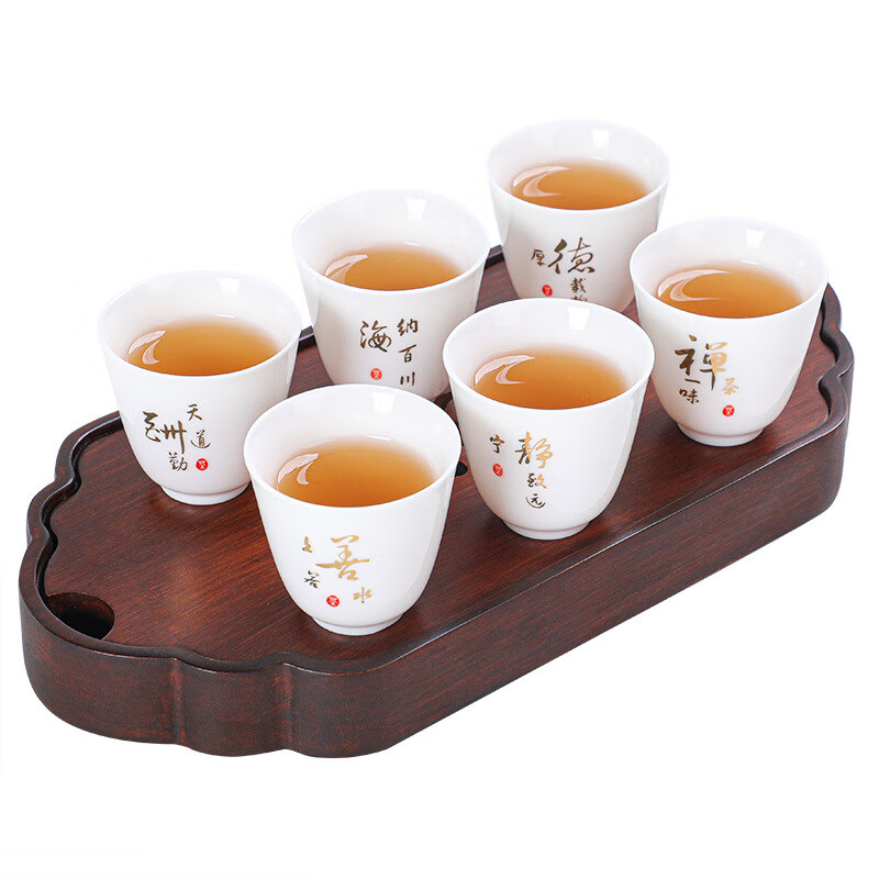 【甄选严选】羊脂玉茶杯六只装陶瓷主人杯纯白瓷功夫茶杯品茗单杯 羊脂玉品茗杯-6个混装 55ml