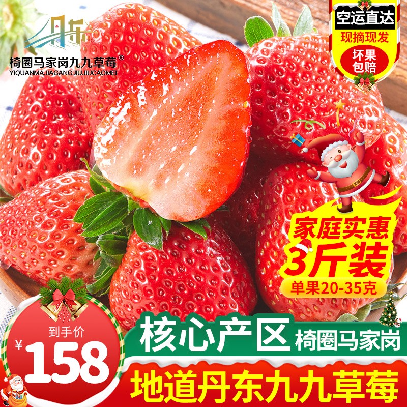 椅圈马家岗九九草莓丹东99红颜奶油草莓 空运直达 新鲜水果丹