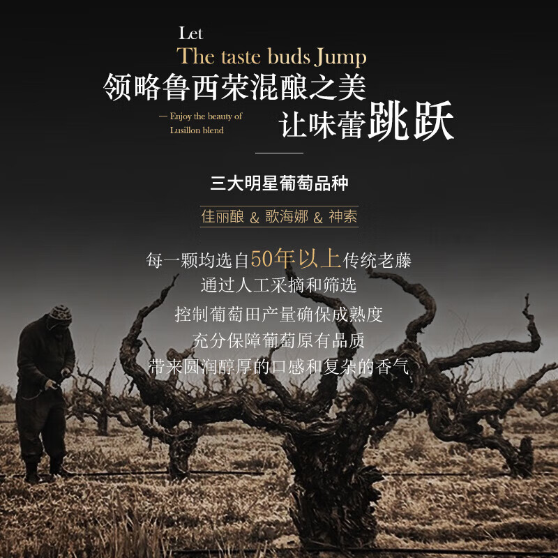 卡露传奇法国进口红酒 14.5度 鲁西荣AOC 干红葡萄酒 750ml单支装中秋礼品 红色